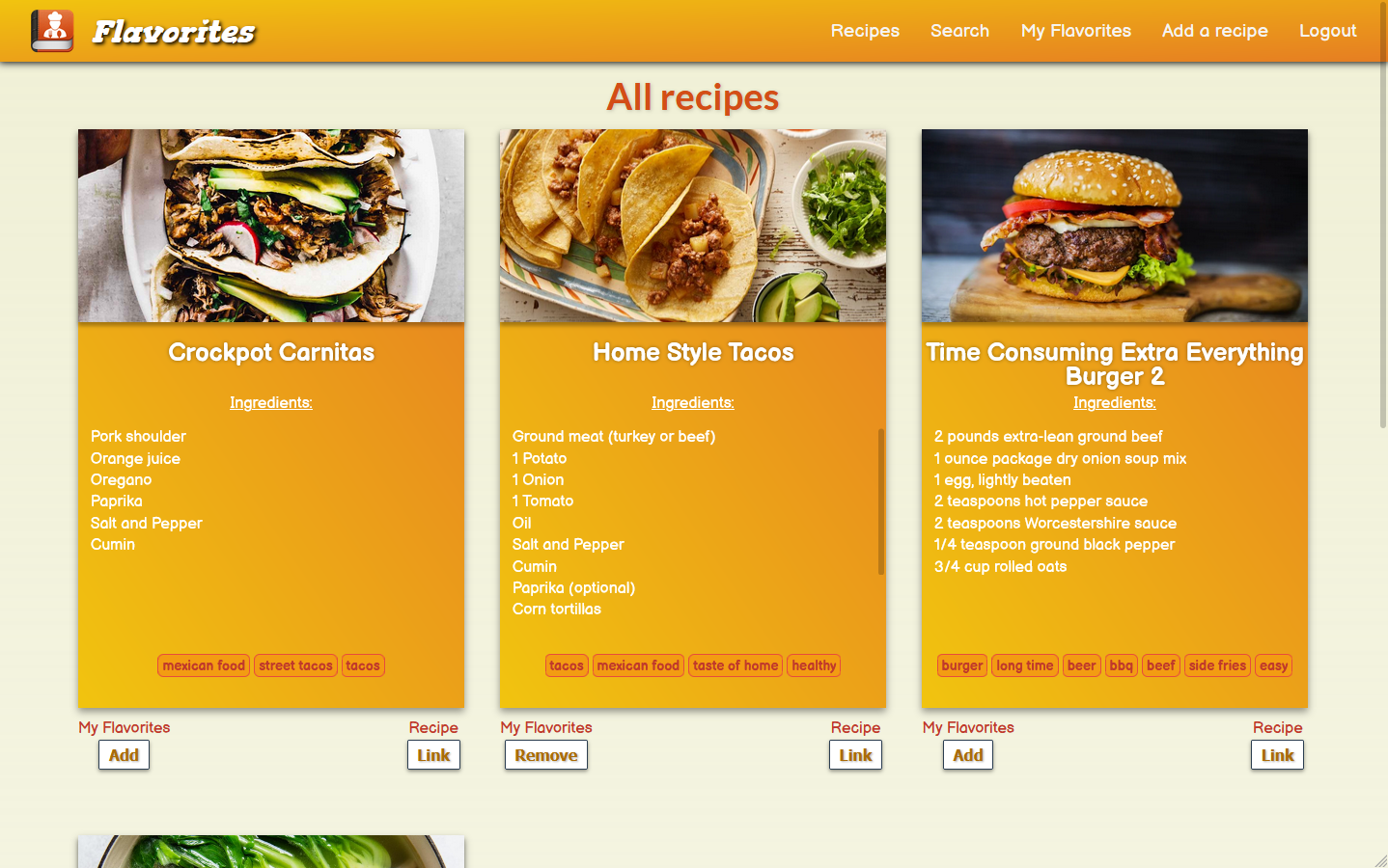 Flavorites App